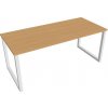Hobis Pracovný stôl UNI O, 180x75,5x80 cm, buk/biela Hobis Pracovný stôl UNI O, 180x75,5x80 cm, buk/biela
