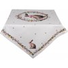 Clayre & Eef Obrus zajac s kvetmi Easter Whispers Collection 100x100 cm