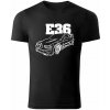 T-ričko BMW e36 line pánske tričko Farba trička: Čierna, Farba potlače: Biela, Veľkosť: 4XL T-ričko BMW e36 line pánske tričko Farba trička: Čierna, Farba potlače: Biela, Veľkosť: 4XL