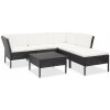 6dílná zahradní sedací souprava s poduškami polyratan černá Černý 48940 6dílná zahradní sedací souprava s poduškami polyratan černá Černý 48940