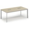Rokovací stôl PRIMO INVITATION, 200x100 cm, dub prírodný + 2x stolná zásuvka TYP VI, strieborná Rokovací stôl PRIMO INVITATION, 200x100 cm, dub prírodný + 2x stolná zásuvka TYP VI, strieborná