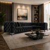 ROHOVÁ SEDAČKA CHESTERFIELD LARISSA PRAVÁ - ĽAVÁ ČIERNA SEMIŠOVÁ LÁTKA 323 X 204 cm ROHOVÁ SEDAČKA CHESTERFIELD LARISSA PRAVÁ - ĽAVÁ ČIERNA SEMIŠOVÁ LÁTKA 323 X 204 cm