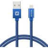 Swissten 71523208 datový Textile USB / Lightning, 1,2m, modrý