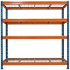 Majster Regál Kovové regály BULLRACK RIVET PRO 200x120x45 oceľová mriežka 4 úrovne modro-oranžová, Modrá/Oranžová Majster Regál Kovové regály BULLRACK RIVET PRO 200x120x45 oceľová mriežka 4 úrovne modro-oranžová, Modrá/Oranžová