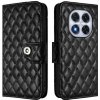 Peňaženkové kožené puzdro Rhombic Pillow na Xiaomi Redmi Note 14 Pro - Čierna Peňaženkové kožené puzdro Rhombic Pillow na Xiaomi Redmi Note 14 Pro - Čierna