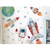Nálepka na stenu - Astronaut a rakety vo vesmíre Nálepka na stenu - Astronaut a rakety vo vesmíre