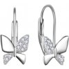 MOISS Krásne strieborné náušnice Motýliky s čírymi zirkónmi E0000330