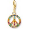 THOMAS SABO prívesok charm Peace with colourful stones gold 1898-488-7 THOMAS SABO prívesok charm Peace with colourful stones gold 1898-488-7