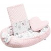 Hniezdo s vankúšikom a perinkou New Baby z Minky ružové Hniezdo s vankúšikom a perinkou New Baby z Minky ružové