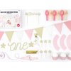 Dekoračný set na párty 1. narodeniny ružovozlaté Dekoračný set na párty 1. narodeniny ružovozlaté