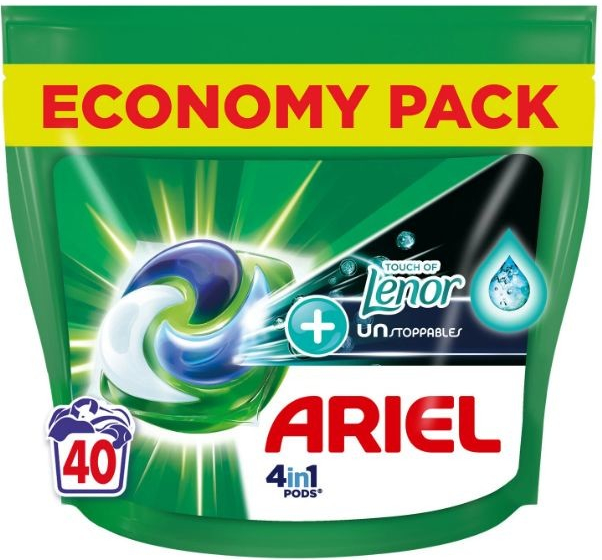 Ariel Touch Of Lenor+ gélové kapsule na pranie 40 ks