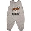 Bavlnené dupačky svetlo sivé Buddy