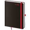 Helma 365 Týždenný diár A5 Black Red s pútkom 2026 Helma 365 Týždenný diár A5 Black Red s pútkom 2026