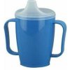 MODOM Hrnček s náustkom s dvoma viečkami 250 ml modrý