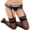Nohavičky 2in1 Suspenderbelt with open pearl string Black S-L Nohavičky 2in1 Suspenderbelt with open pearl string Black S-L