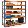 Lakovaný modro-oranžový regál Mamutex Heavy 2600x1500x400 mm - 6 políc, nosnosť 3000 kg Lakovaný modro-oranžový regál Mamutex Heavy 2600x1500x400 mm - 6 políc, nosnosť 3000 kg