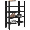 vidaXL Regál na topánky čierna 61x32x87,5 cm spracované drevo vidaXL Regál na topánky čierna 61x32x87,5 cm spracované drevo
