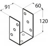 Domax PSO 90 Pätka stĺpiku 91x120x60x5,0mm Domax PSO 90 Pätka stĺpiku 91x120x60x5,0mm