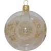 ORNEX Vianočná ozdoba sklenená guľa so zlatými kvetmi číra, 8 cm ORNEX Vianočná ozdoba sklenená guľa so zlatými kvetmi číra, 8 cm