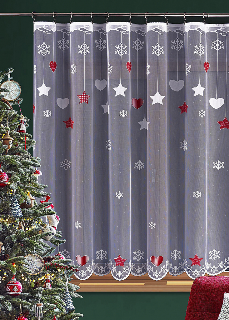 Vánoční záclona M40 - výška 120 cm - metrážová žakárová