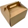 Tortová krabica kraftová štvorcová s úchytom (22 x 22 x 14 cm)(5 ks) Tortová krabica kraftová štvorcová s úchytom (22 x 22 x 14 cm)(5 ks)