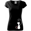 Zamilovaná mačka spredu - Dámske tričko Pure - 2XL ( Čierna ) Zamilovaná mačka spredu - Dámske tričko Pure - 2XL ( Čierna )