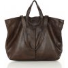 MARCO MAZZINI Tmavohnedá veľká kožená shopper kabelka MARCO MAZZINI Tmavohnedá veľká kožená shopper kabelka