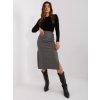 Factory Dámska úpletová midi sukňa so štýlovým rozparkom – šedá Farba: Sivá, Veľkosť: S Factory Dámska úpletová midi sukňa so štýlovým rozparkom – šedá Farba: Sivá, Veľkosť: S