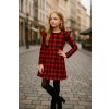 Fashionkids dievčenské karované šaty LENKA červená