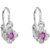 Evolution Group strieborné detské náušnice s fuchsiovými zirkónmi 11175.3