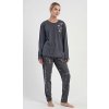 Dámské pyžamo dlouhé Lucia - tmavě šedá - 2XL Dámské pyžamo dlouhé Lucia - tmavě šedá - 2XL