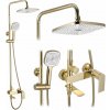 Rea Storm, vaňová/sprchová súprava s dažďovou hlavovou sprchou a ručnou sprchovou hlavicou, zlatá lesklá, REA-P9531 Rea Storm, vaňová/sprchová súprava s dažďovou hlavovou sprchou a ručnou sprchovou hlavicou, zlatá lesklá, REA-P9531