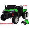 JOKO Elektrické autíčko 4x4 Farmer Truck s Vyklápacou vlečkou, DVOJMIESTNE kožené sedadlo, penové kolesá, 6 kolesové, nosnosť 60kg, zelené JOKO Elektrické autíčko 4x4 Farmer Truck s Vyklápacou vlečkou, DVOJMIESTNE kožené sedadlo, penové kolesá, 6 kolesové, nosnosť 60kg, zelené