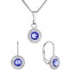 PAVONA Sada šperkov s krištáľmi Swarovski náušnice a prívesok modré okrúhle 39109.3 sapphire PAVONA Sada šperkov s krištáľmi Swarovski náušnice a prívesok modré okrúhle 39109.3 sapphire