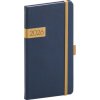 Vreckový diár Twill 2026, modro-zlatý, 9 x 15,5 cm Vreckový diár Twill 2026, modro-zlatý, 9 x 15,5 cm