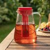 TESCOMA Teo 2,5 l červený - sklenená kanvica na vodu a nápoje s chladiacim vložkom a čajovým infúzerom TESCOMA Teo 2,5 l červený - sklenená kanvica na vodu a nápoje s chladiacim vložkom a čajovým infúzerom