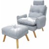 Relaxačné kreslo Boris svetlo sivé s taburetkou Relaxačné kreslo Boris svetlo sivé s taburetkou