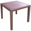MEGA PLAST MP696 RATAN LUX stôl, polyratan, 71x75,5 tmavo hnedá