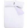 Biele/v levanduľovej farbe obliečky na dvojlôžko/predĺžené 230x220 cm Stripe Tease – Sassy B Biele/v levanduľovej farbe obliečky na dvojlôžko/predĺžené 230x220 cm Stripe Tease – Sassy B
