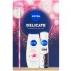 Nivea Delicate sprchový gél 250 ml + Deospray 150 ml darčeková sada Nivea Delicate sprchový gél 250 ml + Deospray 150 ml darčeková sada