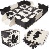 KIK Kontrastné penové puzzle 30 x 30 cm 25 ks čierna krémová