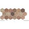 monopole ceramica Keramická dlažba 20X24 (cm) - POMPEIA MARRON Hexagon-dizajn cement - steny + podlaha - exteriér + interiér Štýl: dekor