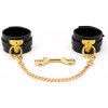SuperLove Deluxe Leather Handcuffs Black-Gold