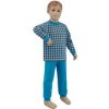 ESITO Bavlnené pyžamo tyrkysové kocky ESITO Bavlnené pyžamo tyrkysové kocky