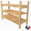 Drevený regál s 3 policami, rozmery 60 × 50 × 33 cm, česká Drevený regál s 3 policami, rozmery 60 × 50 × 33 cm, česká