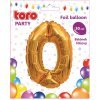 Balónik fóliový TORO číslica 0 30cm zlatý Balónik fóliový TORO číslica 0 30cm zlatý