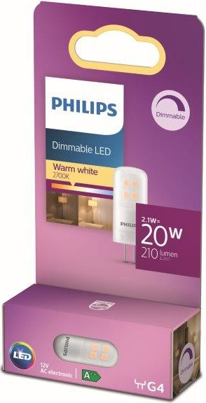 Philips LED žiarovka Kapsule 1x2,1W G4 210lm 2700K teplá biela, stmievateľná