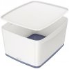 Úložný box s vekom Leitz MyBox, veľkosť L biela/sivá Úložný box s vekom Leitz MyBox, veľkosť L biela/sivá