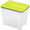 Plastový úložný box s vekom HEIDRUN TexBox 3x21l Plastový úložný box s vekom HEIDRUN TexBox 3x21l