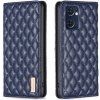 Peňaženkové kožené puzdro Diamond Lattice Flip na Oppo Reno 7 5G - Modrá Peňaženkové kožené puzdro Diamond Lattice Flip na Oppo Reno 7 5G - Modrá